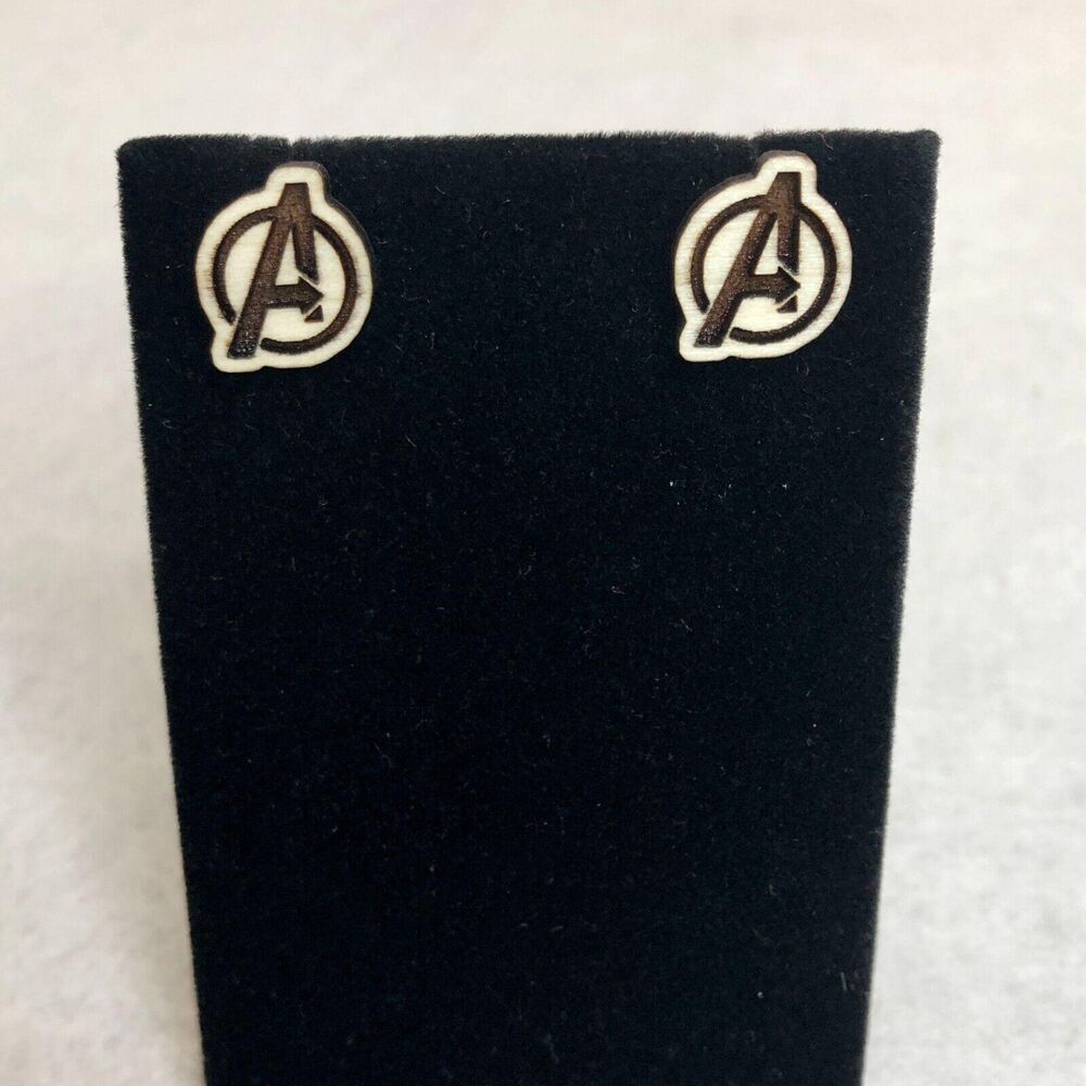 Marvel Avengers Wood Stud Earrings